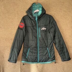 Coalatree Camper Hooded Jacket Women Sz M Green Insulated Comformax Ripstop LOGO